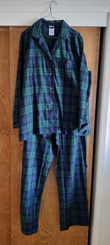 Blackwatch Plaid Flannel Pajamas --- Top and Bottom, Size Large
