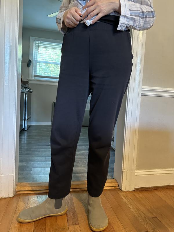 After washing and drying, they don't come down over my boots anymore.