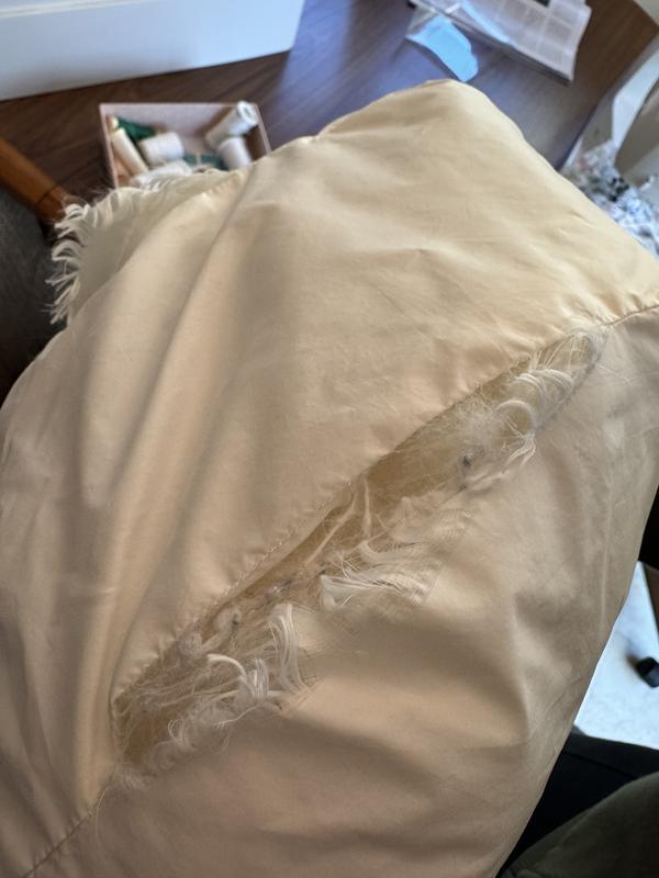 hood seams ripped open after first wash