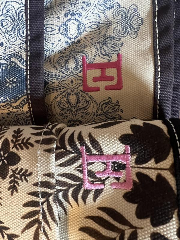 Customer photo for "Great tote! Badly monogramed"