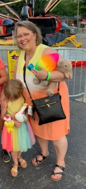 At the fair with my new dress!