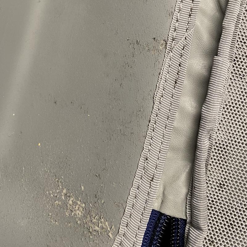 scratched and stained