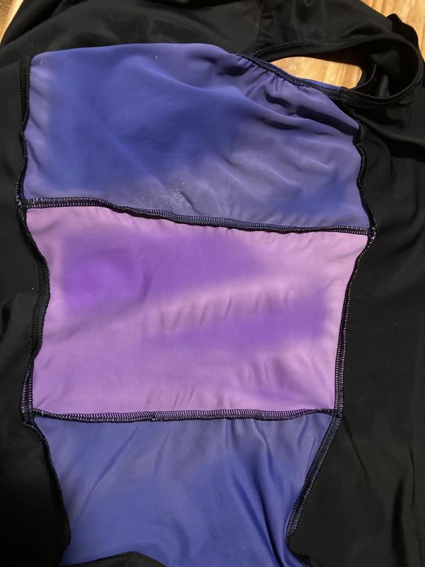 Faded colour on swimsuit sides