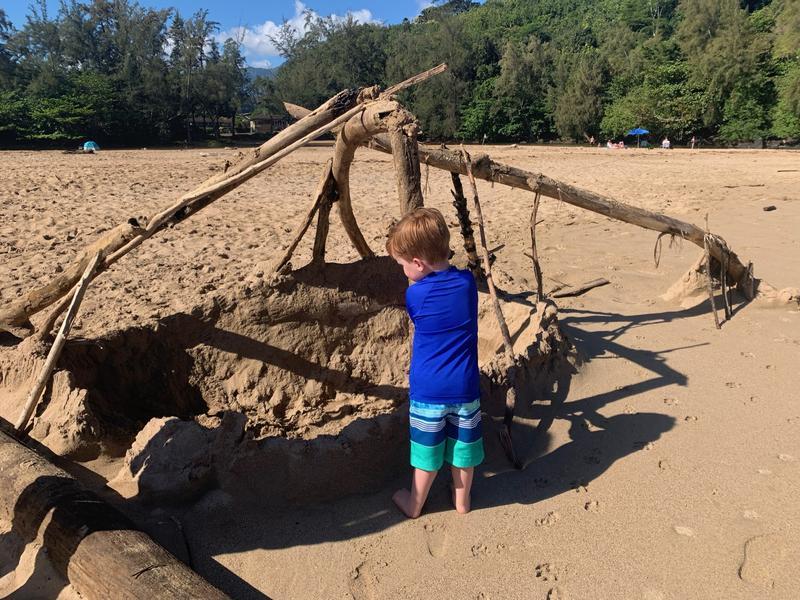 My new shirt and swim trunks