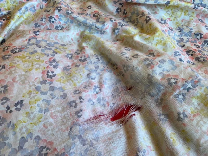 Spots that have faded and worn through