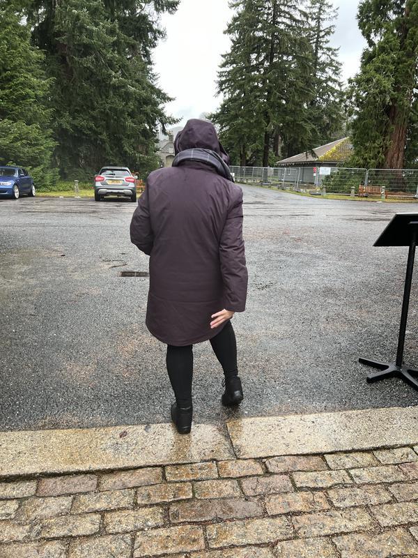 Outside at Balmoral Castle touring the grounds in the rain!
