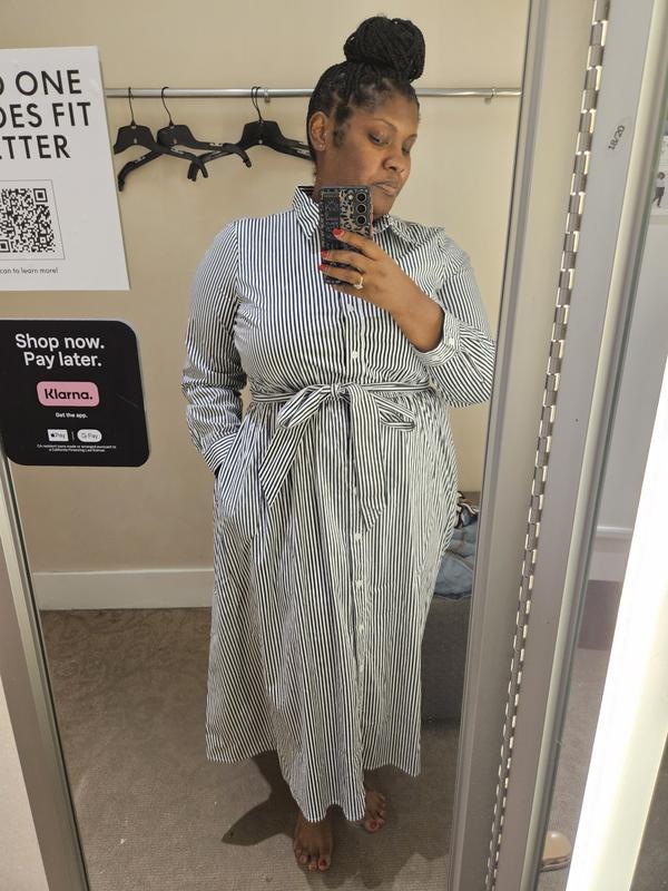 Long-Sleeve Striped Shirt Dress | LaneBryant