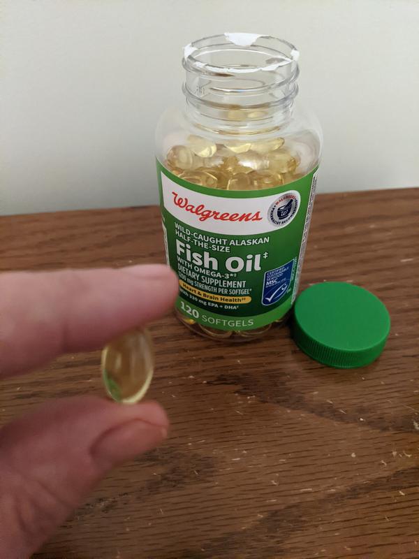 Walgreens Wild Caught Alaskan Half-the-Size Fish Oil with Omega-3 Softgels