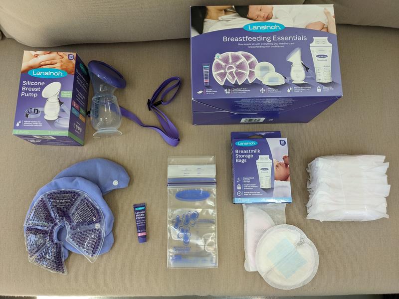 Lansinoh Breastfeeding Starter Set for Nursing Mothers, Breastfeeding Gift  for Baby Showers and New Moms, Contains Nursing Essentials and Breast