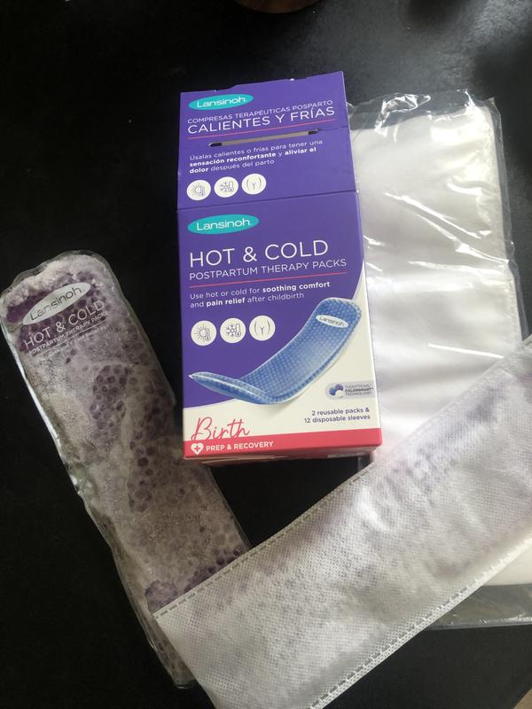 Lansinoh Hot and Cold Pads for Postpartum Essentials, Purple, 2 Count  Postpartum Pads