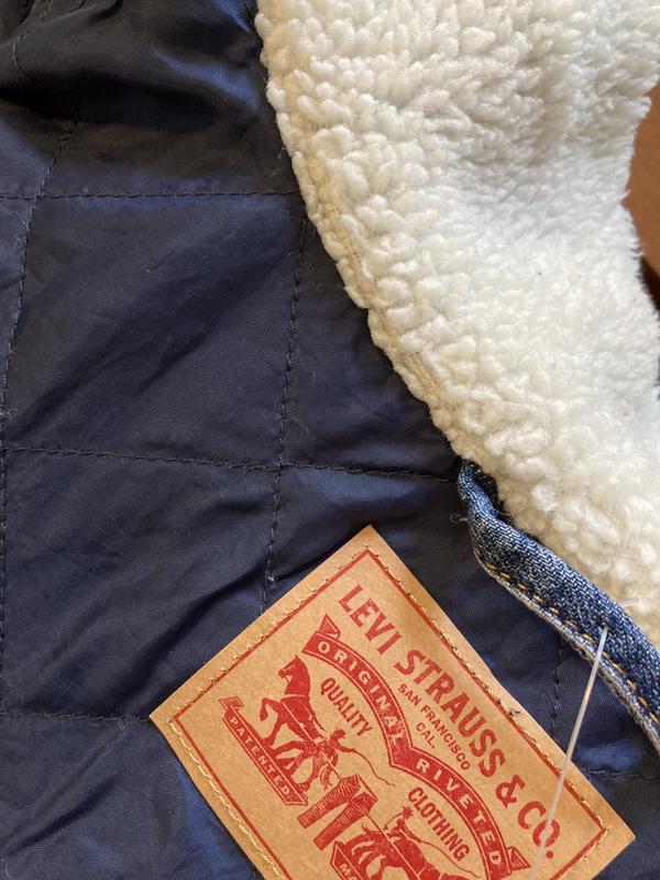 Cropped Loose Sherpa Jacket - Medium Wash | Levi's® US