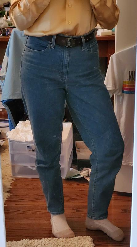 The 29" inseam pair, after sitting with my knees against my chest for a long period of time.