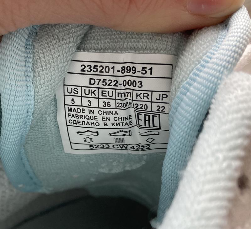 Size info inside the shoe (clearly a UK 3, not a 3.5)