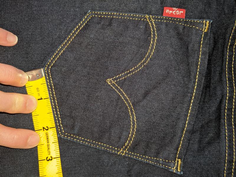 Pocket is smaller than the lighter more flattering pair
