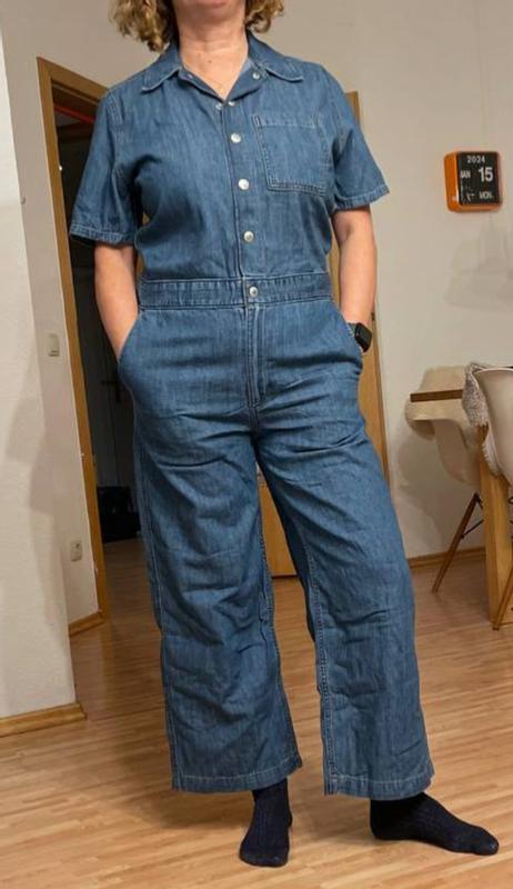 Short Sleeve Heritage Jumpsuit - Medium Wash