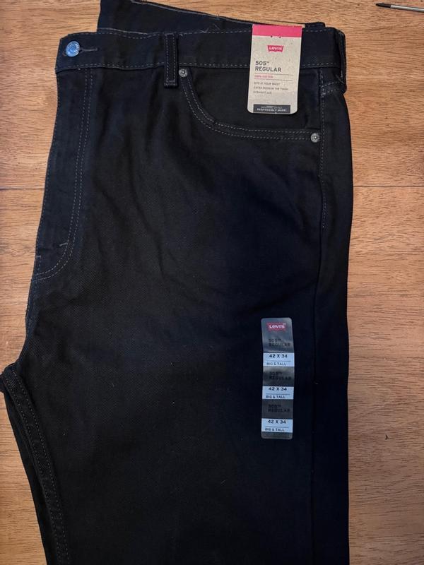 Levi's Men's 505 Regular Fit Black Straight Leg Jeans