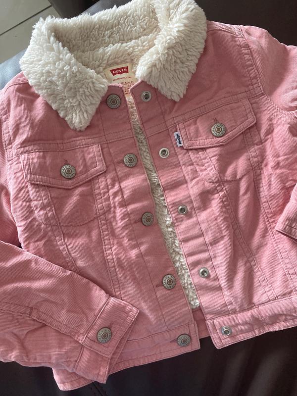 Little Girls Sherpa Trucker Jacket Red Levi s US