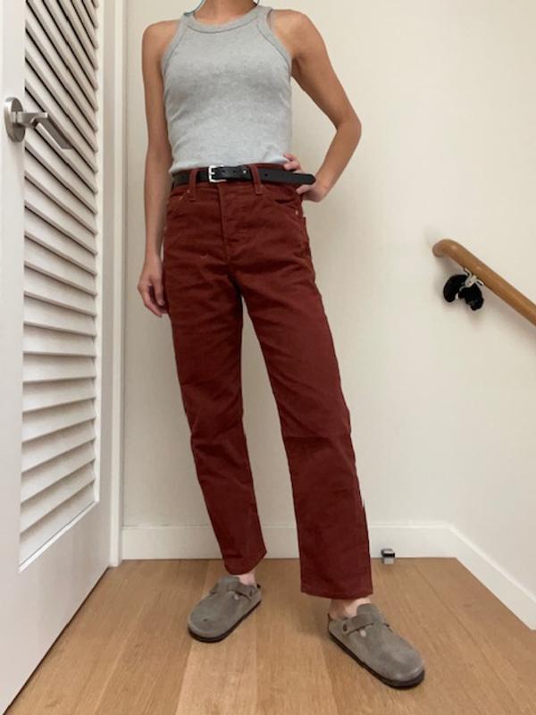 Wedgie Straight Fit Corduroy Pants - Red