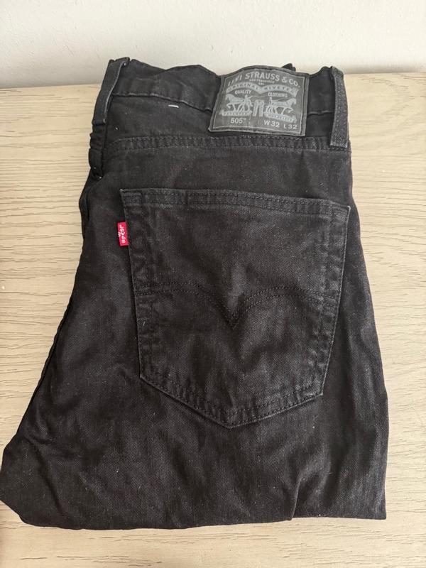 Levi's Men's 505 Regular Fit Black Straight Leg Jeans