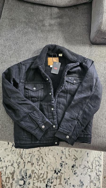 Levis black sherpa jacket mens best sale