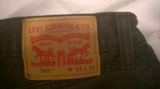 Red-inked leather Levi tag