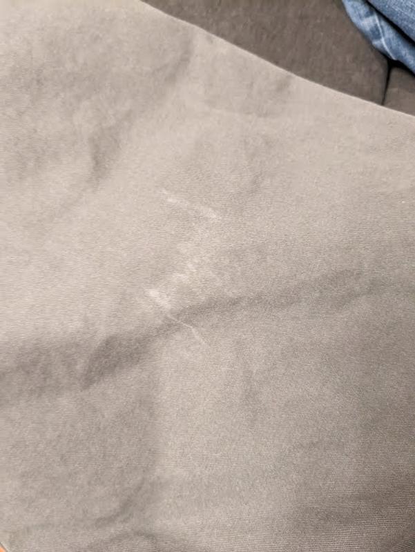 One of several spots where the color is already fading