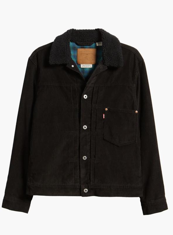 Lined Type I Corduroy Trucker Jacket - Black