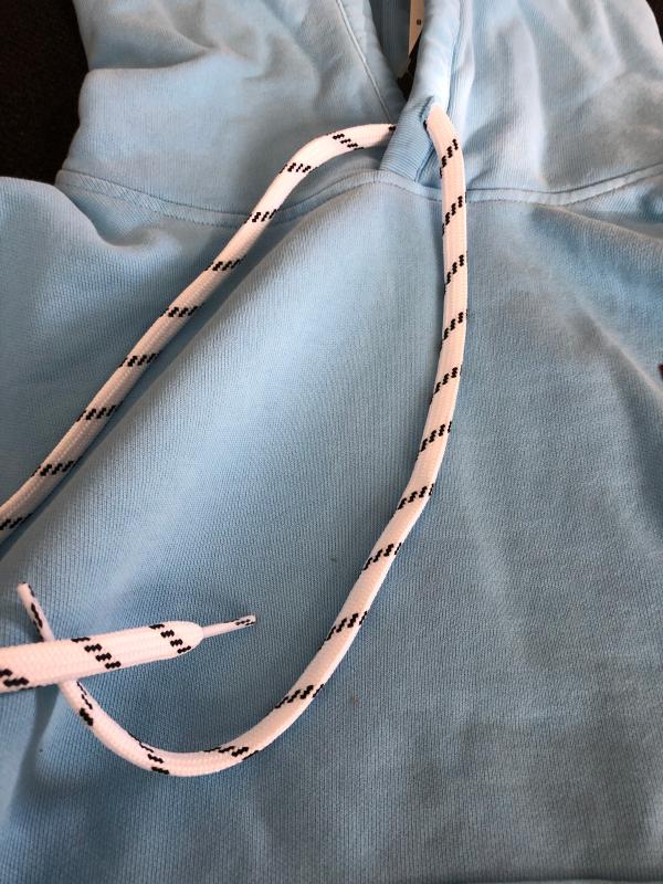 The strings of the hood