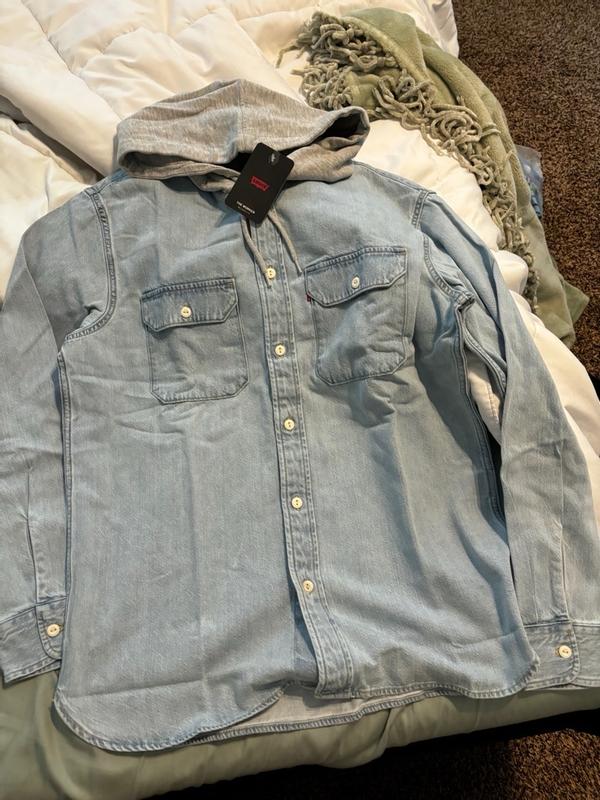 Levi's Men's Relaxed-Fit Hooded Denim Shirt Jacket - Macy's