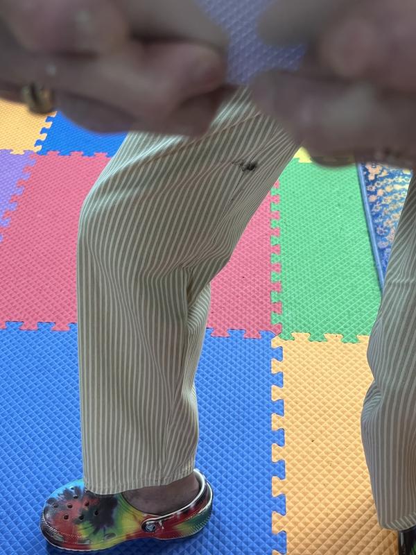 (It’s actually on left inseam, this is taken facing a mirror.)