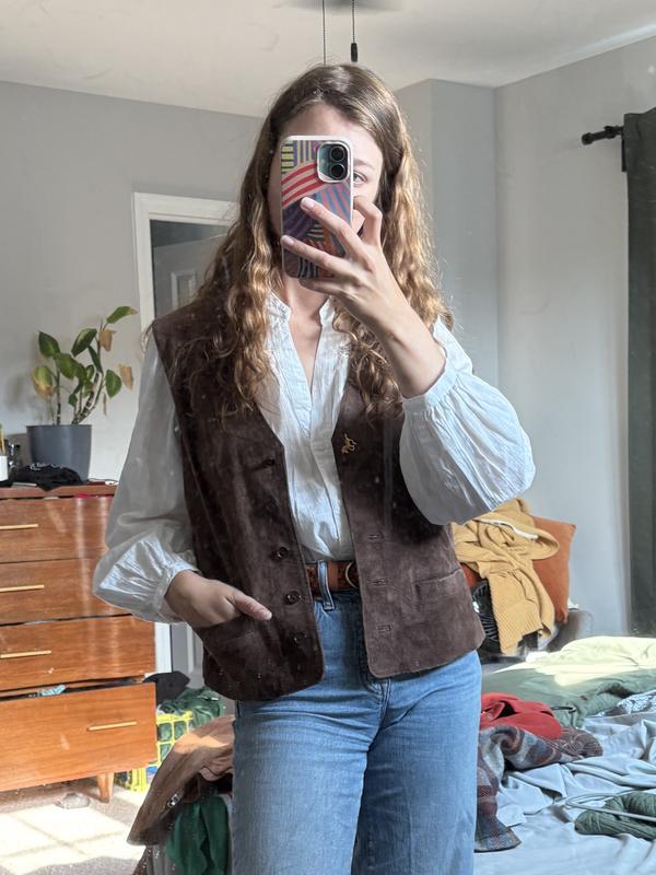 Layered with a vintage vest