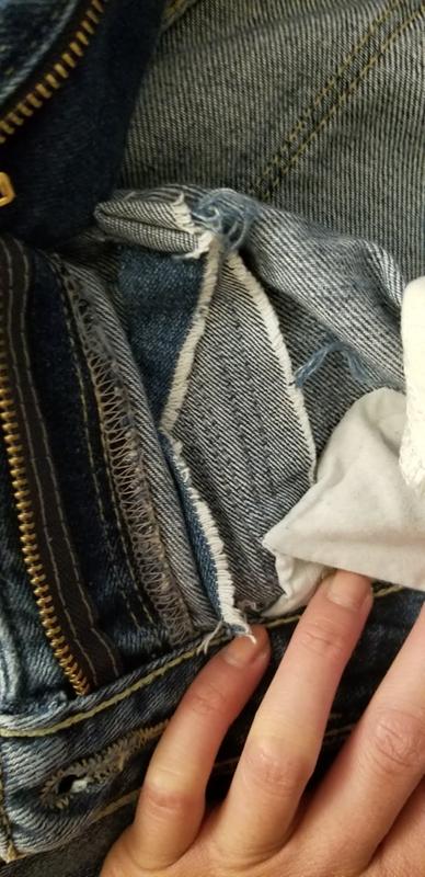 First rip, stitched and patched up (inside)