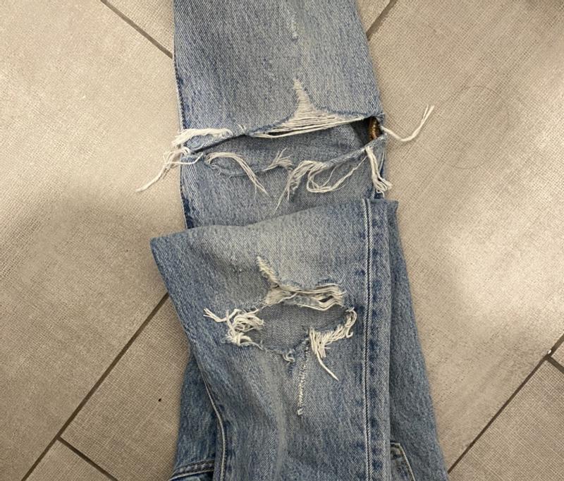 Bottom is my first pair I tried to rescue the tear too one is my second pair that ripped downward on the same spot