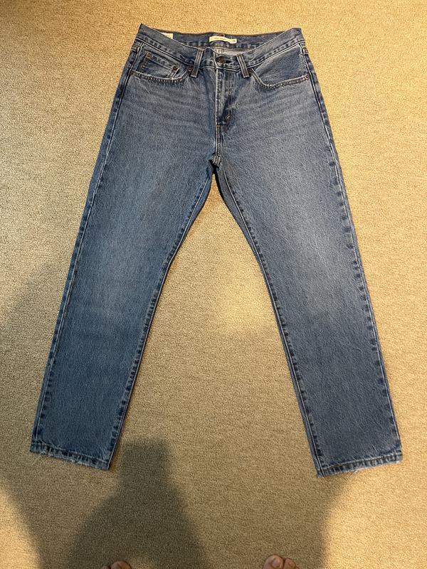 Waist 28” straight leg jeans medium wash