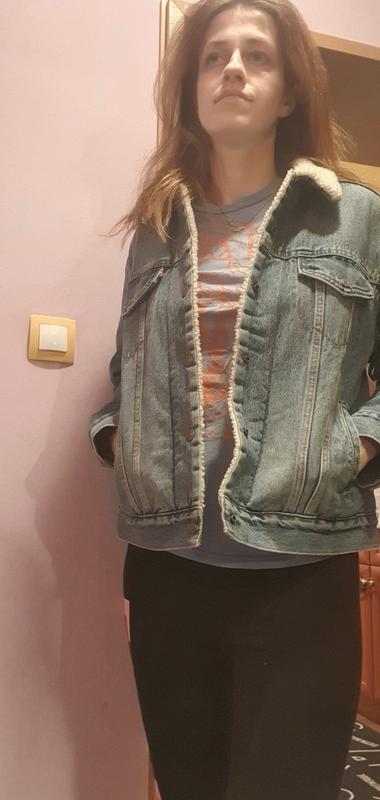 Ex-boyfriend Sherpa Trucker Jacket - Medium Wash