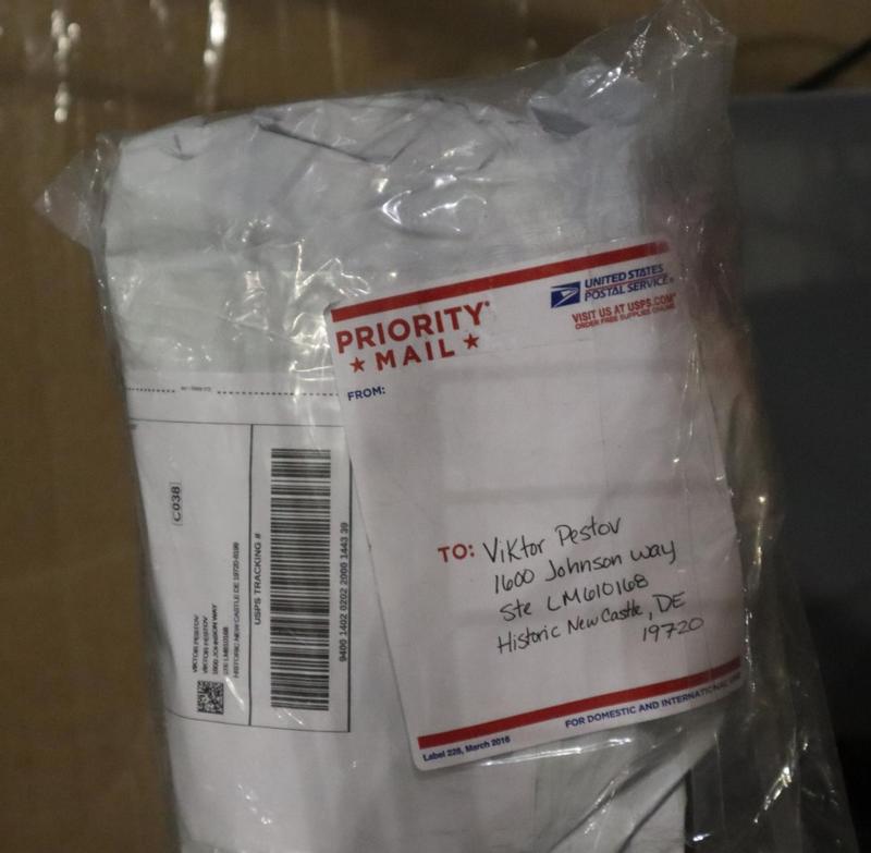 Package address was handwritten
