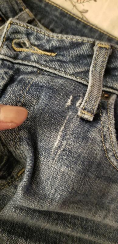 First rip, stitched and patched up (front)