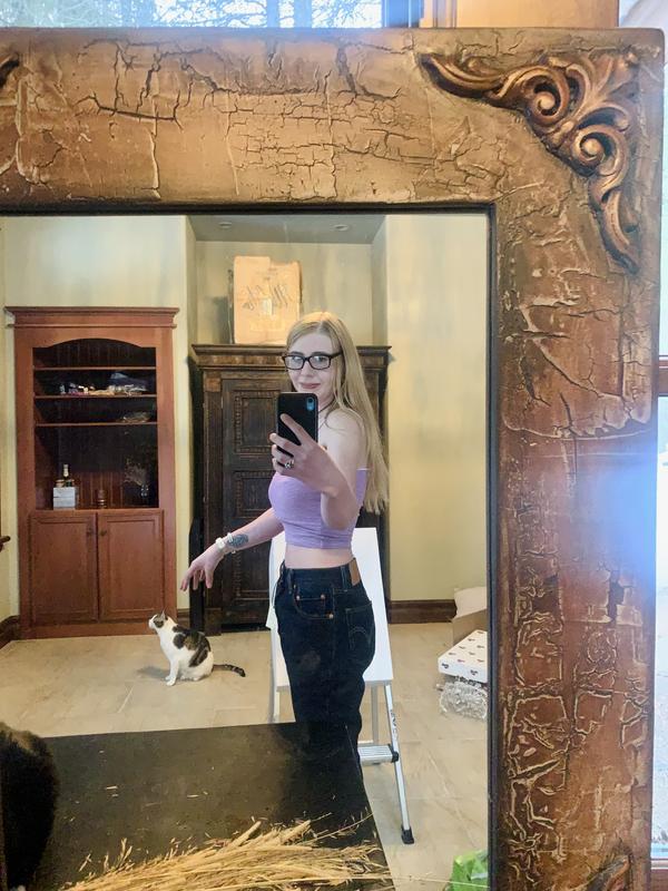 Mirror tricks to distract my cat, he didn't threaten to attack me in the jeans that fit, cant undo typing... attack me