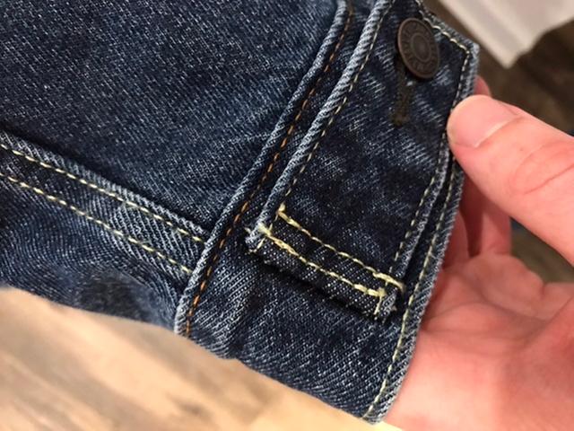 Denim jacket multi-color stitching