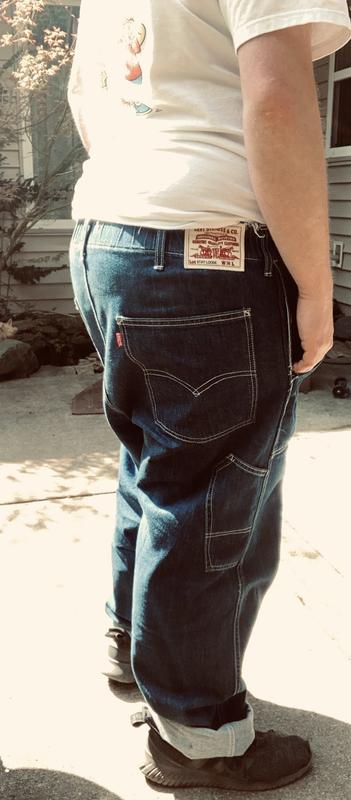 Side view. Back patch, Utility Pocket, historical arch's and Red Tab introduced in 1936.