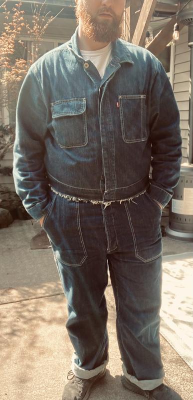 Front View Buttoned up. Levis Half-all Bottoms and Half-All Top