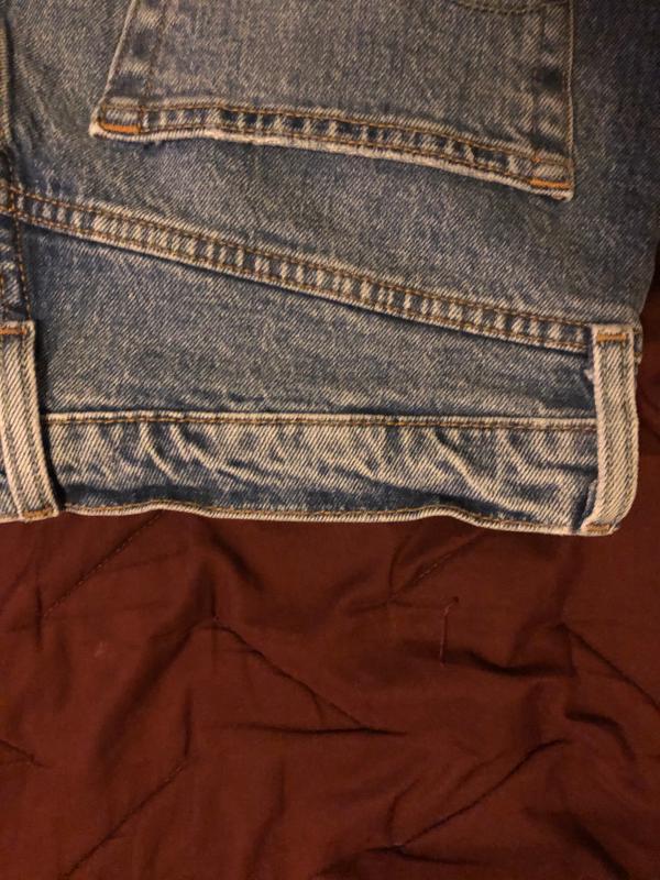 Do you see the wavy part of the jean it just looks like it’s been tugged many times and this is how the came in