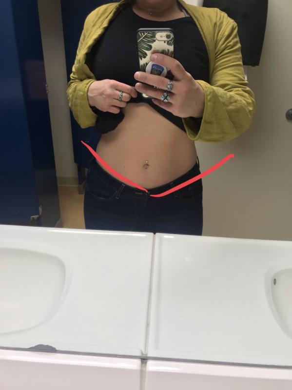 Waist lands at an angle and is a bit too low...if you have a full butt.