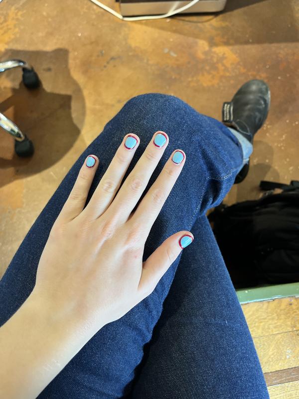 Took this photo of my nails but they showcase the color.