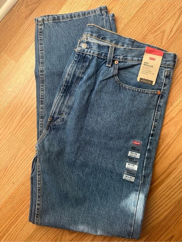 Levi's Men's 505 Regular Fit Black Straight Leg Jeans