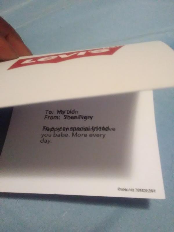 Levi ruined the personalized card
