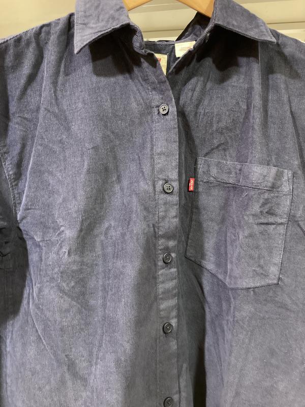 Nola Corduroy Button Up Shirt - Blue