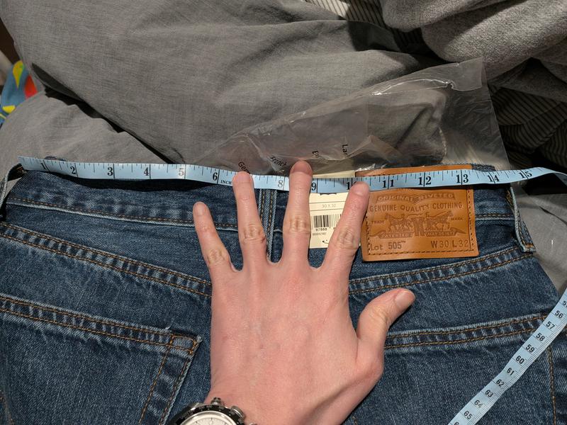 Barely 14 inches laying flat for size 30.  This is not right.