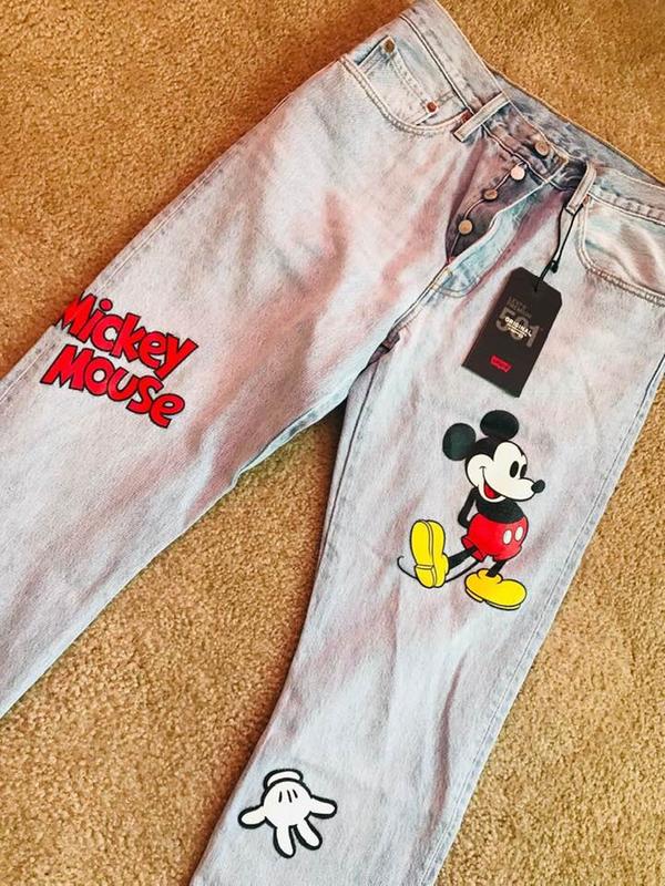 Levi's mickey mouse jeans womens deals