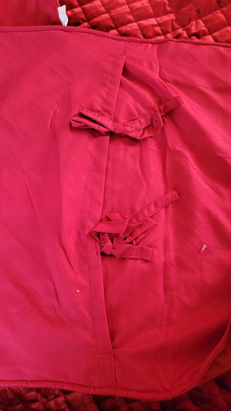 Levtex Home - Red Velvet Full/Queen Quilt Set - ties on back side of pillow shams